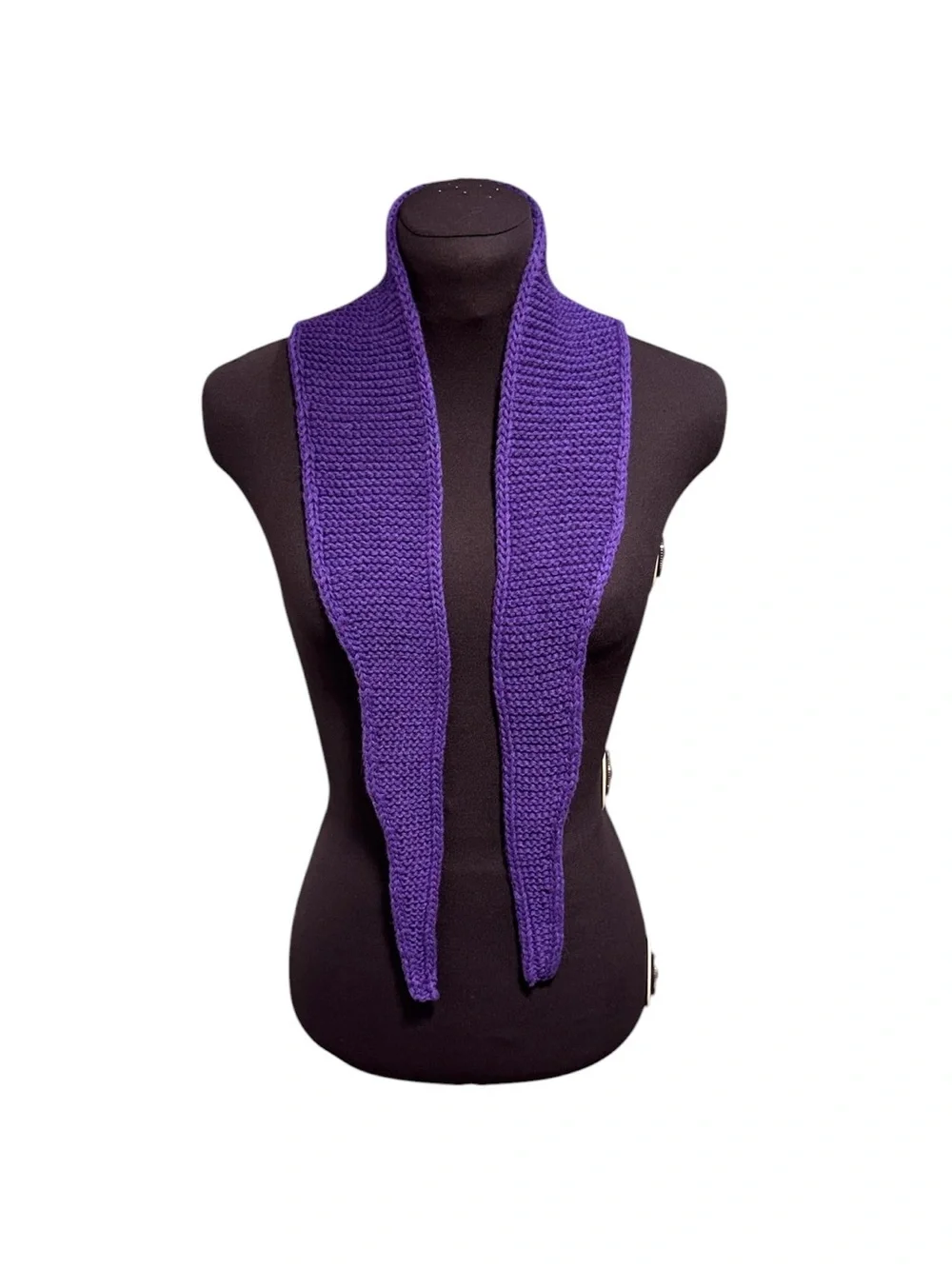 Sophie Purple Cashmere Scarf Womens Handmade Knit Neck Warmer Soft Cozy Gift